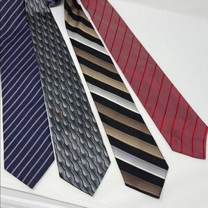 Vintage Stylish Men's Neck Ties Set of 4 Various Patterns